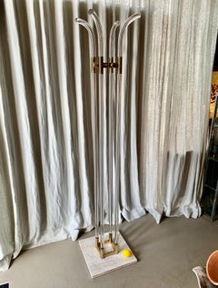 1970s Travertine and Acrylic Coat Stand