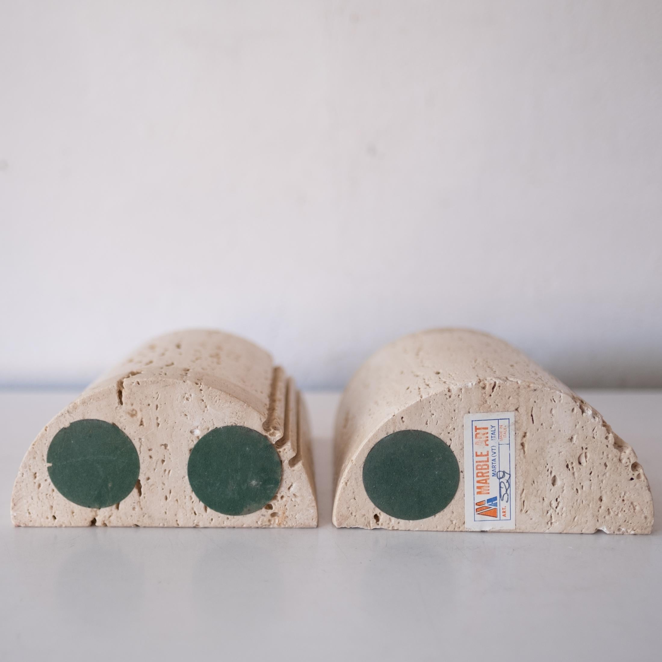 1970s Travertine Bookends by Marble Art Italy 8