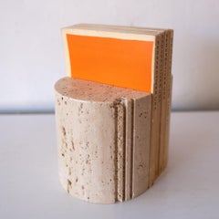 1970s Travertine Bookends by Marble Art Italy