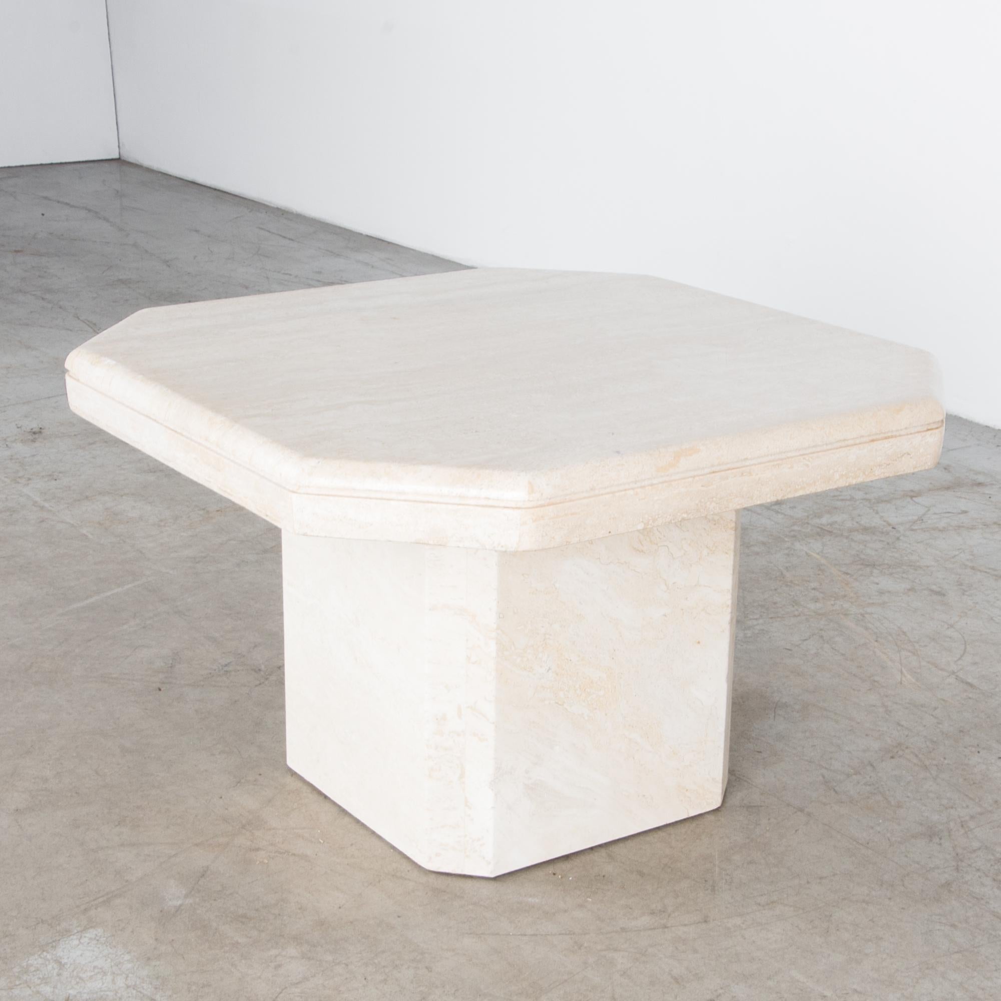 Mid-Century Modern 1970s Travertine Coffee Table