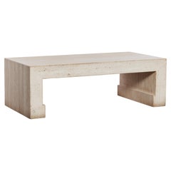1970
s Travertine coffee table with contrasting finishes