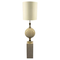 1970s Travertine Floor Lamp by Philippe Barbier for Maison Barbier Paris