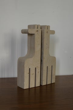 1970s Travertine Giraffe Bookends by Fratelli Mannelli