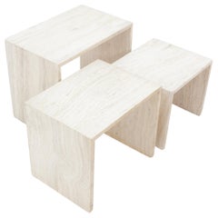 1970s Travertine Nesting Tables
