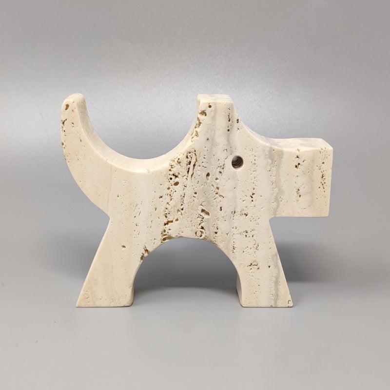 1970s Original big travertine scottish terrier sculpture by F.lli Mannelli. The item is in excellent condition. Made in Italy.
Dimension:
5,51 w x 1,18 D x 3,93 H inches
L 14 cm x P 3 cm x cm 10 H.