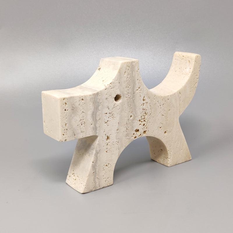 1970s Travertine Scottish Terrier Sculpture by F.lli Mannelli In Excellent Condition For Sale In Milano, IT