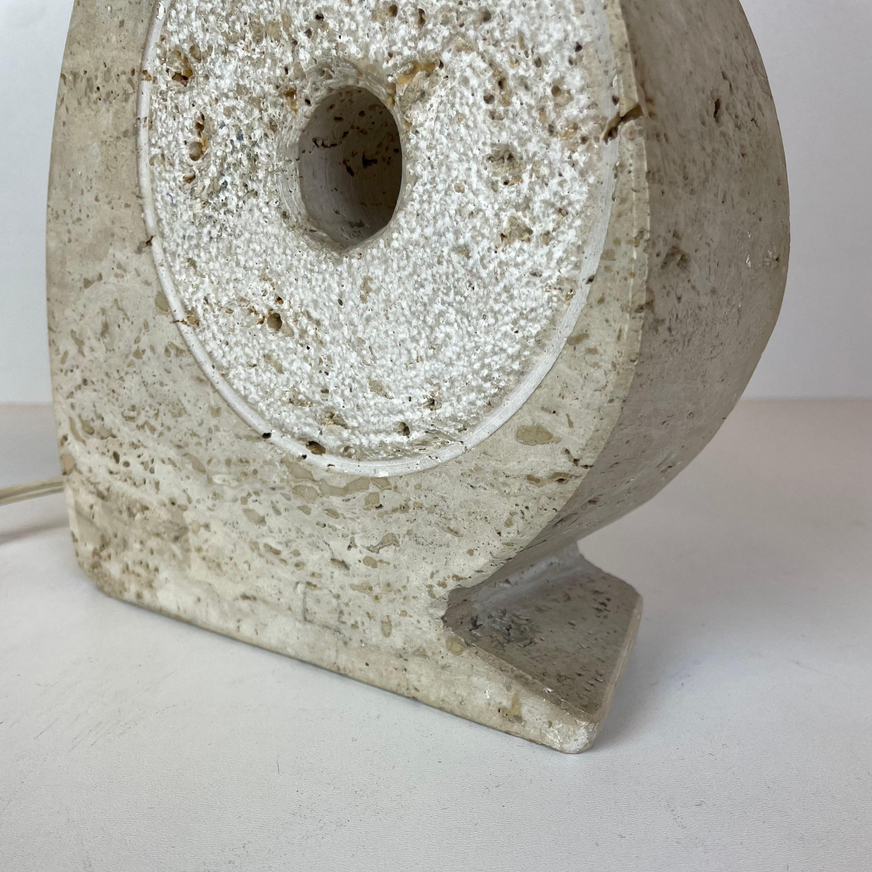 1970's Travertine Table Lamp by Scarnicci For Sale 2