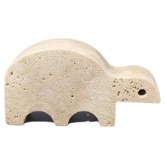 1970s Travertine Turtle Sculpture by F.Lli Mannelli