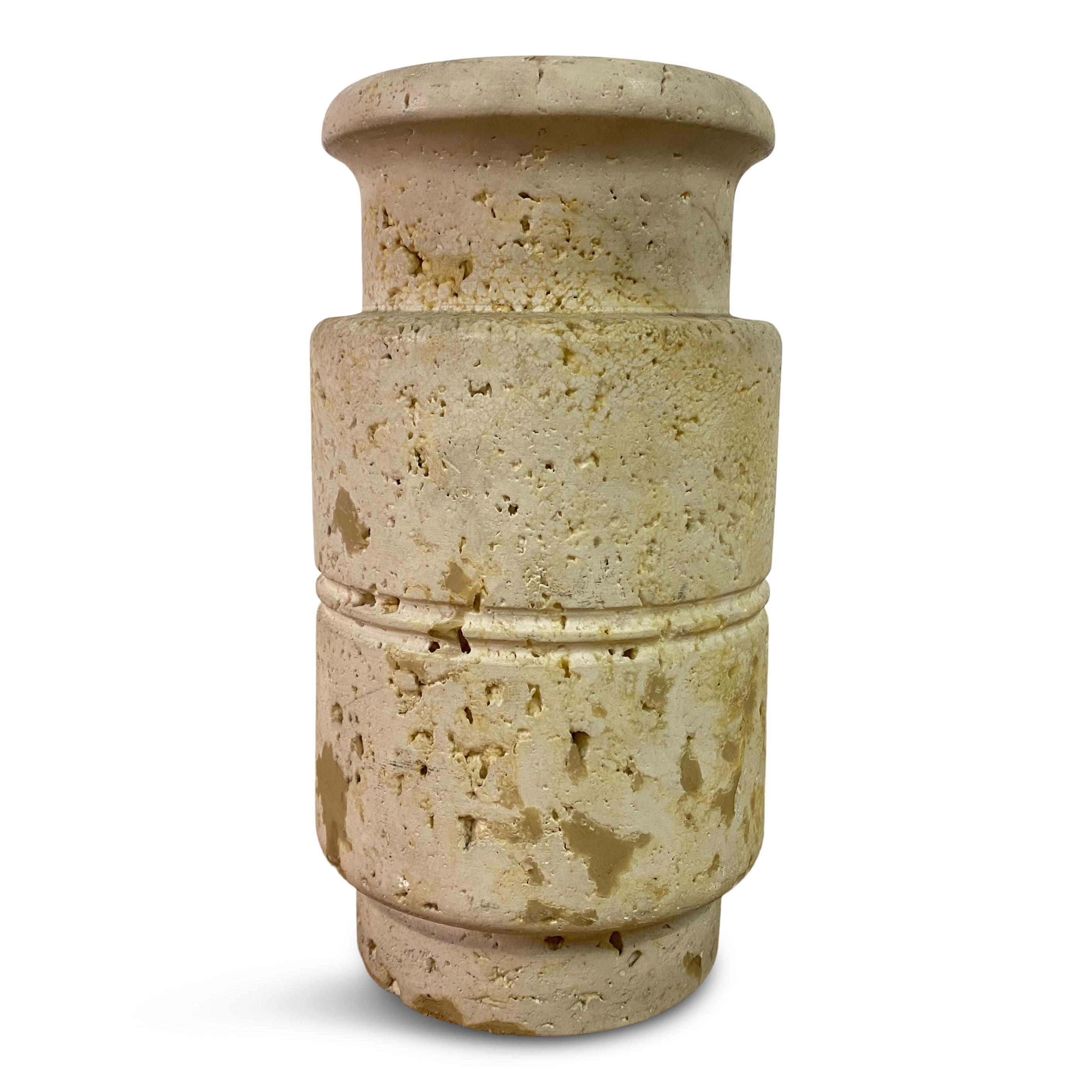 Vase

Travertine

By Fratelli Mannelli

Labelled

Italy 1970s