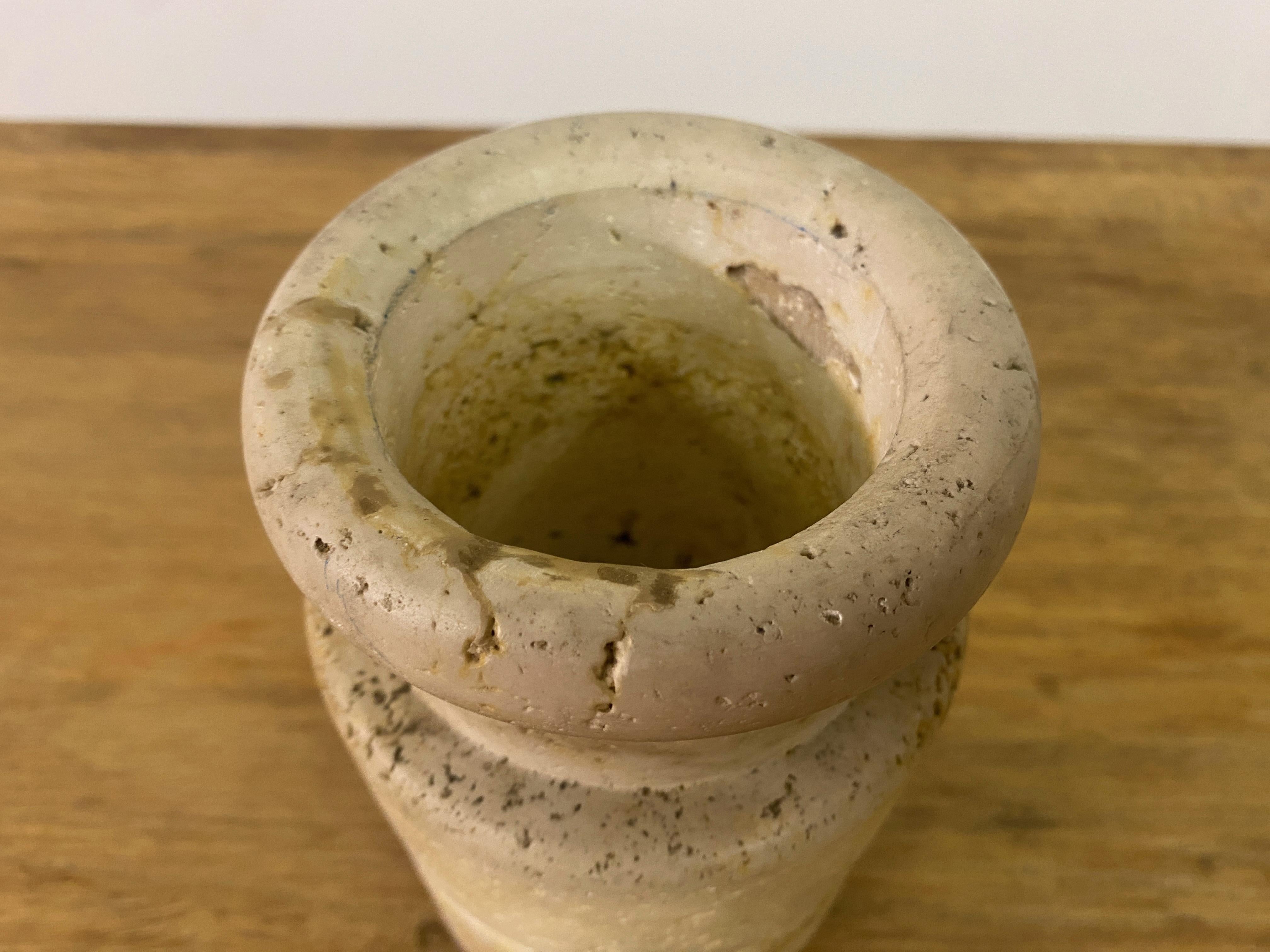 Italian 1970S Travertine Vase By Fratelli Mannelli For Sale
