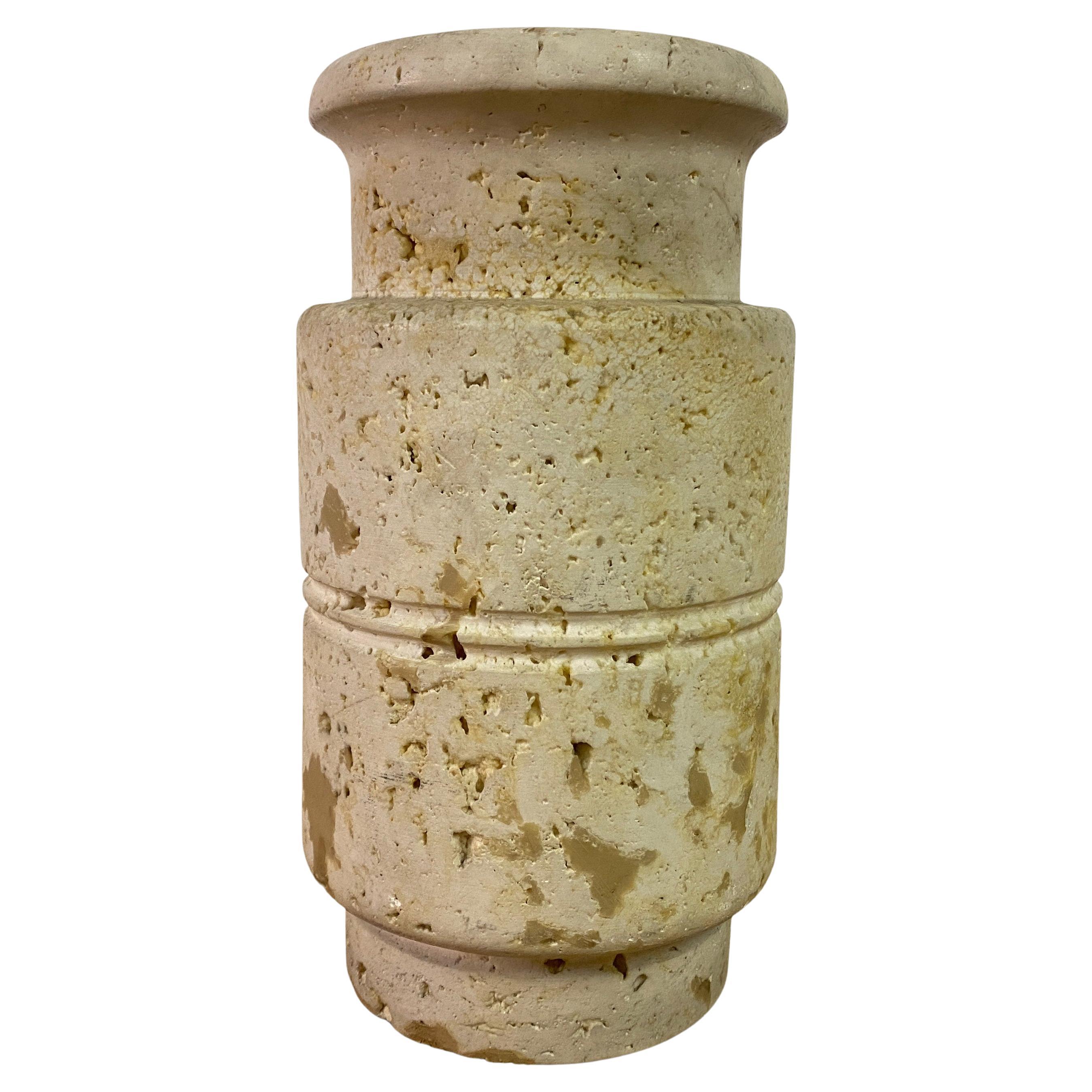 1970S Travertine Vase By Fratelli Mannelli For Sale