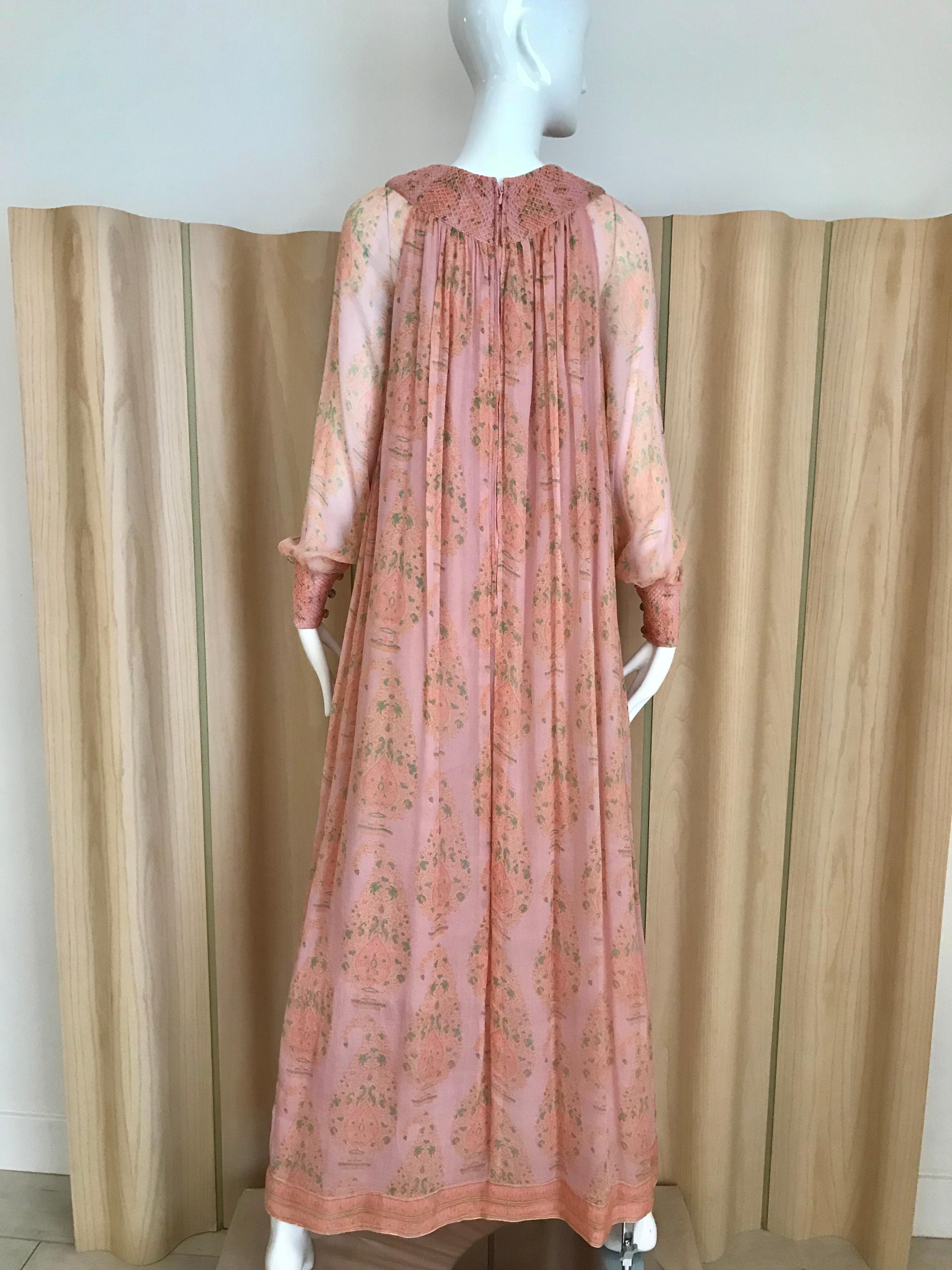 light pink long sleeve maxi dress