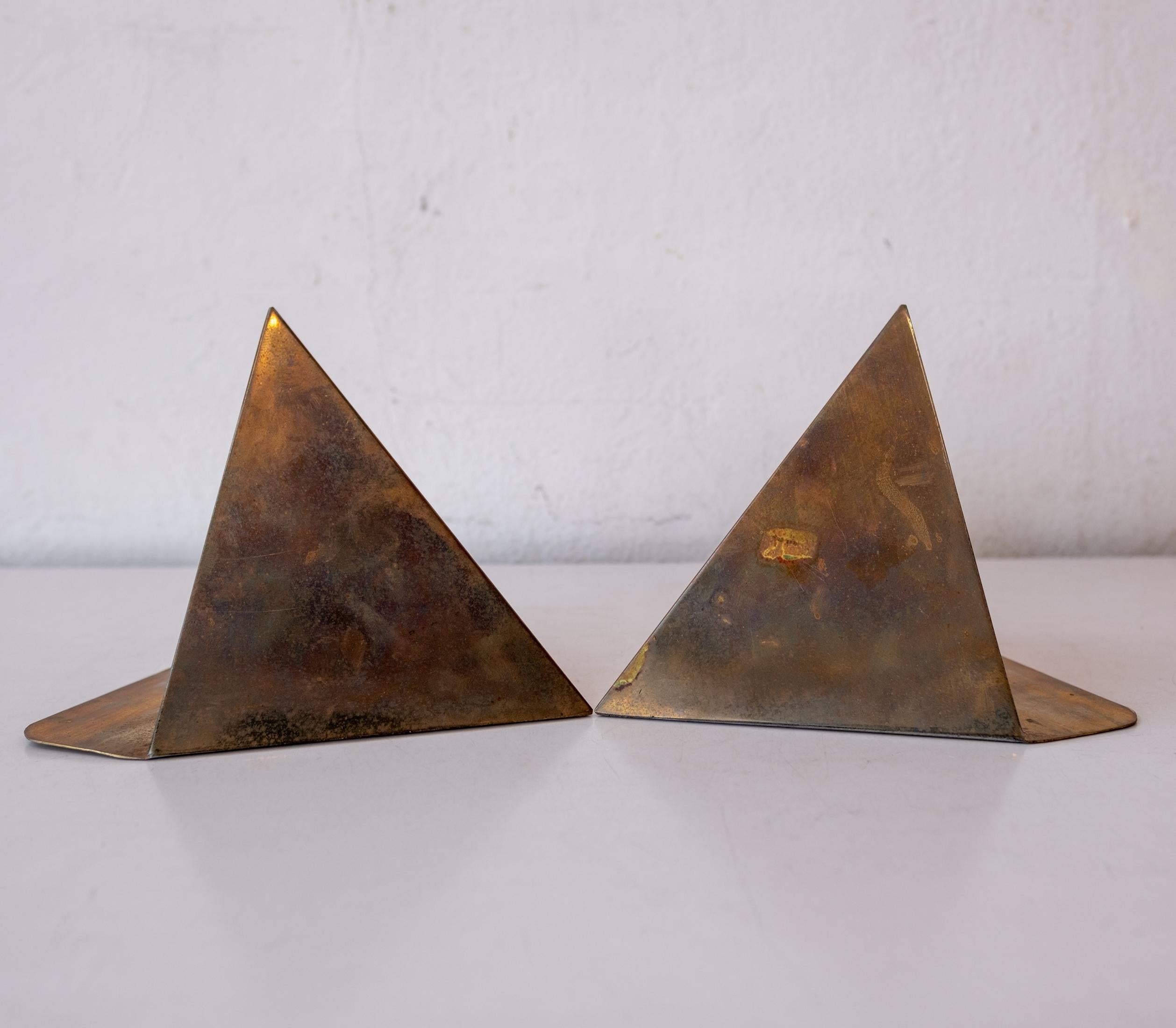 1970s, Triangular Brass Bookends 4