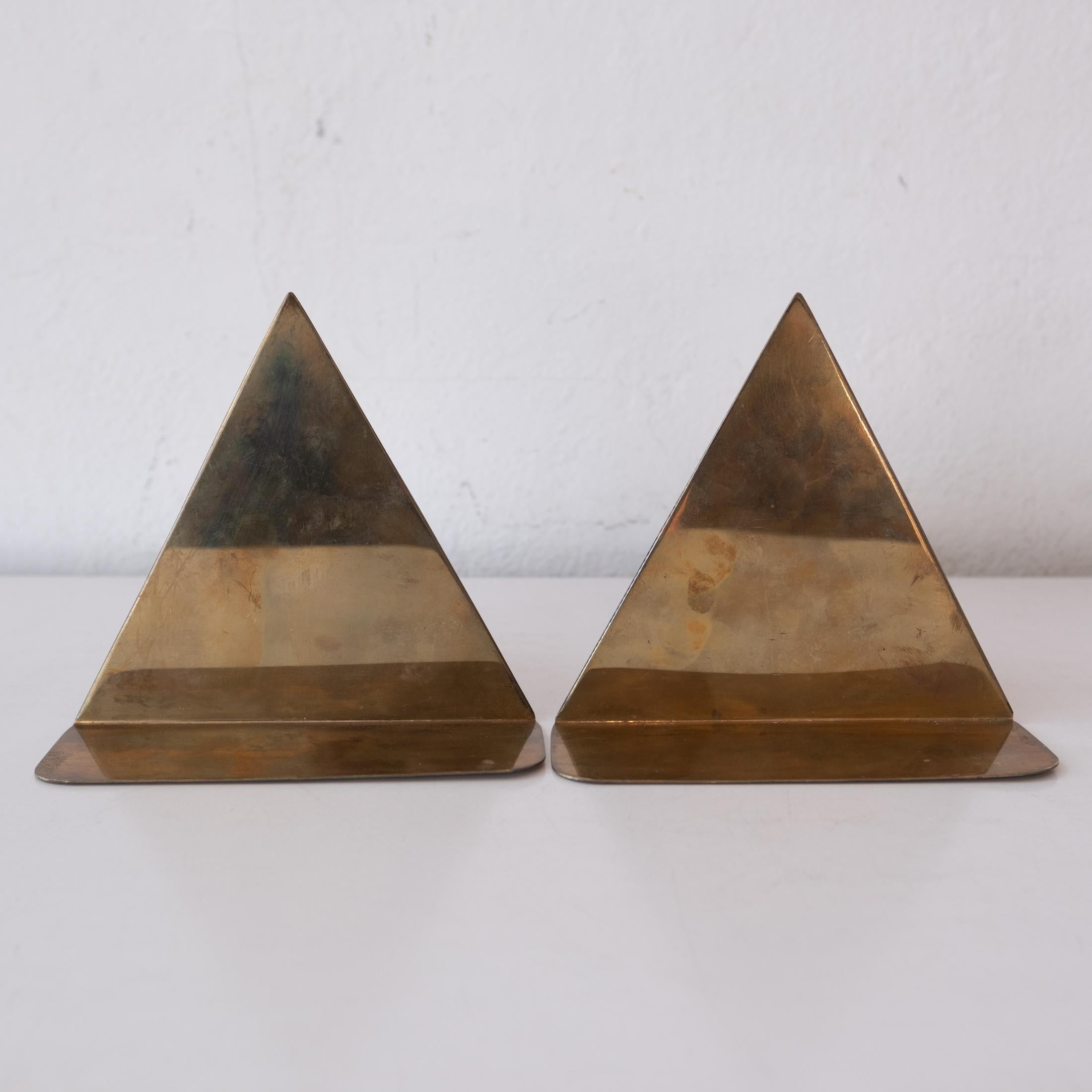 1970s, Triangular Brass Bookends 5