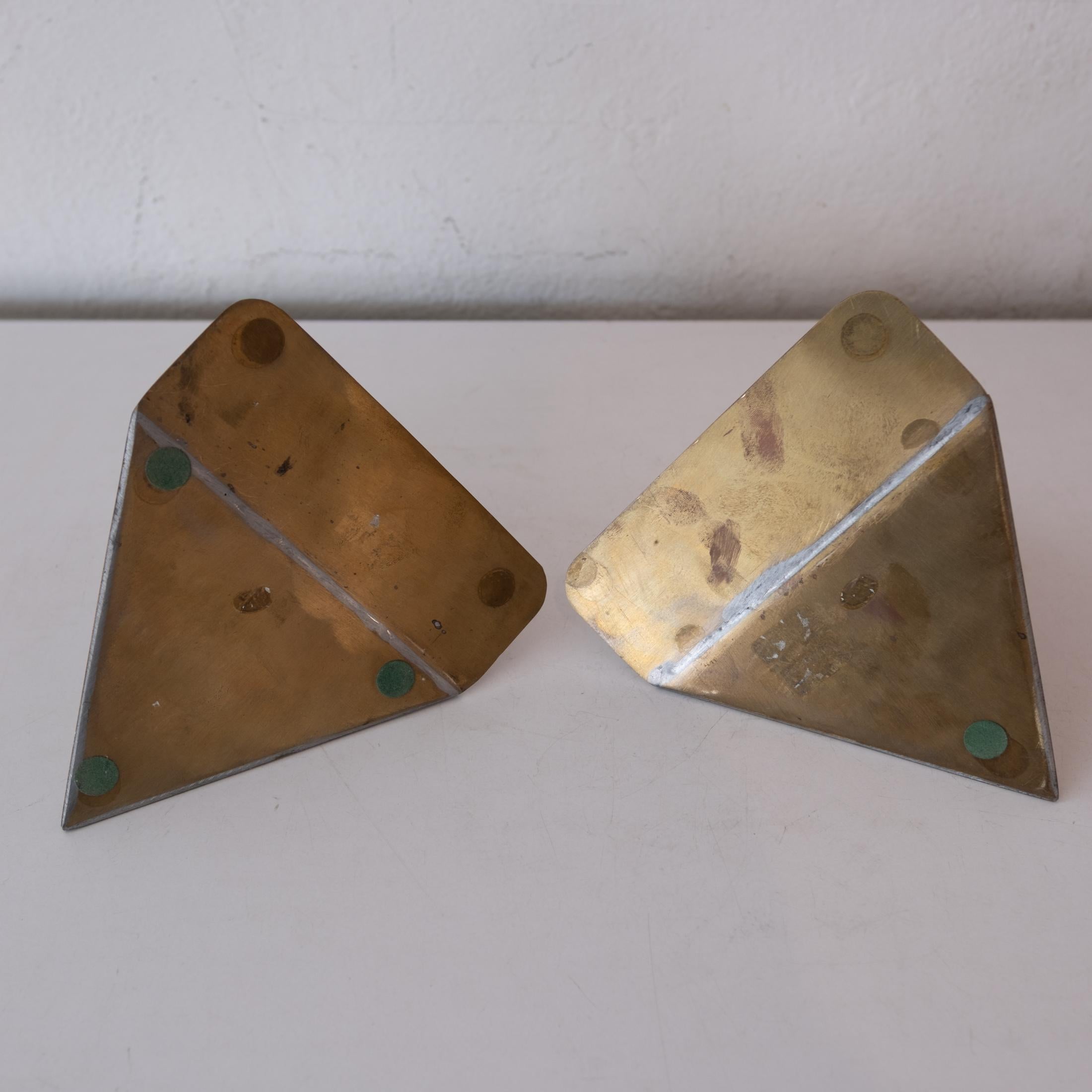1970s, Triangular Brass Bookends 6