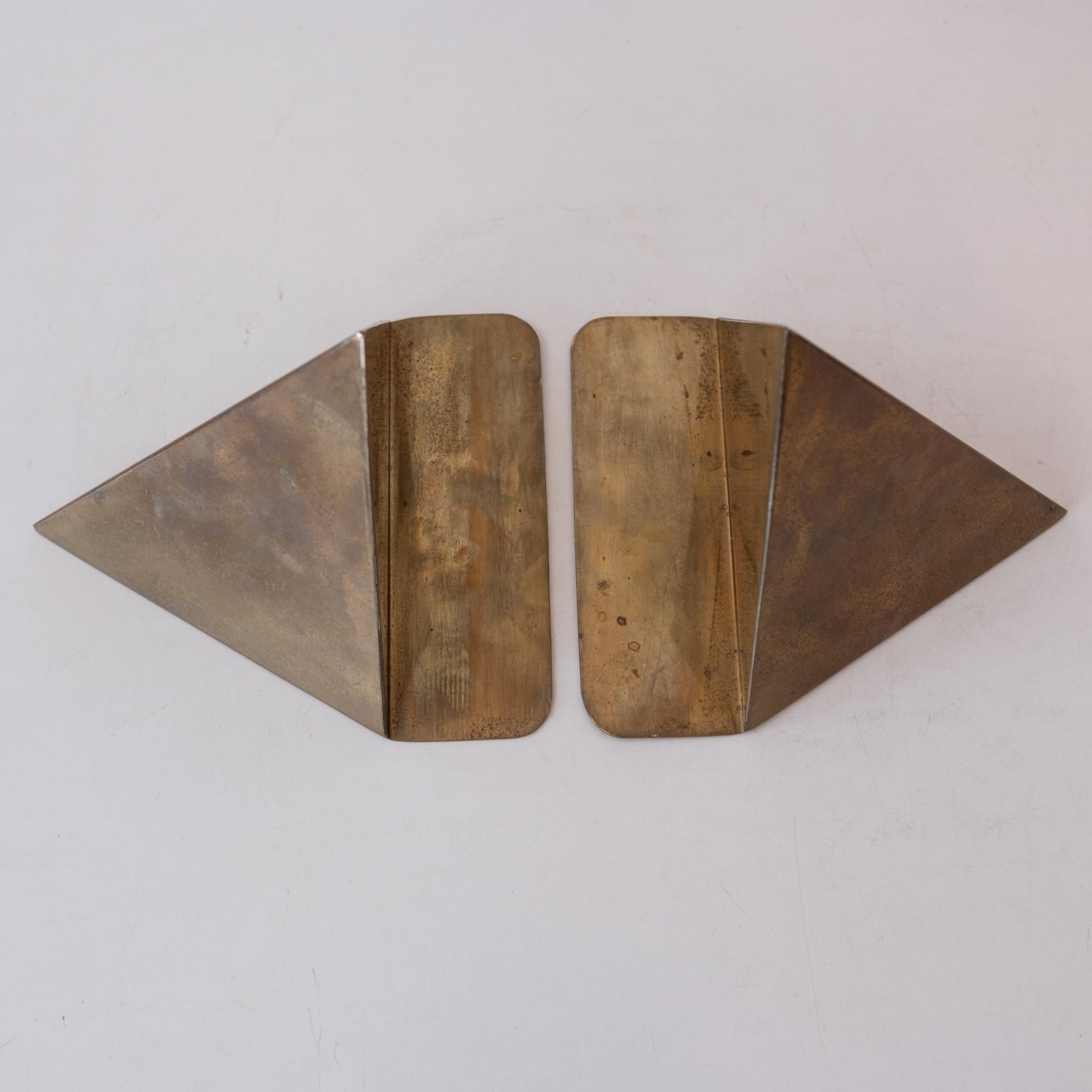 1970s, Triangular Brass Bookends 3