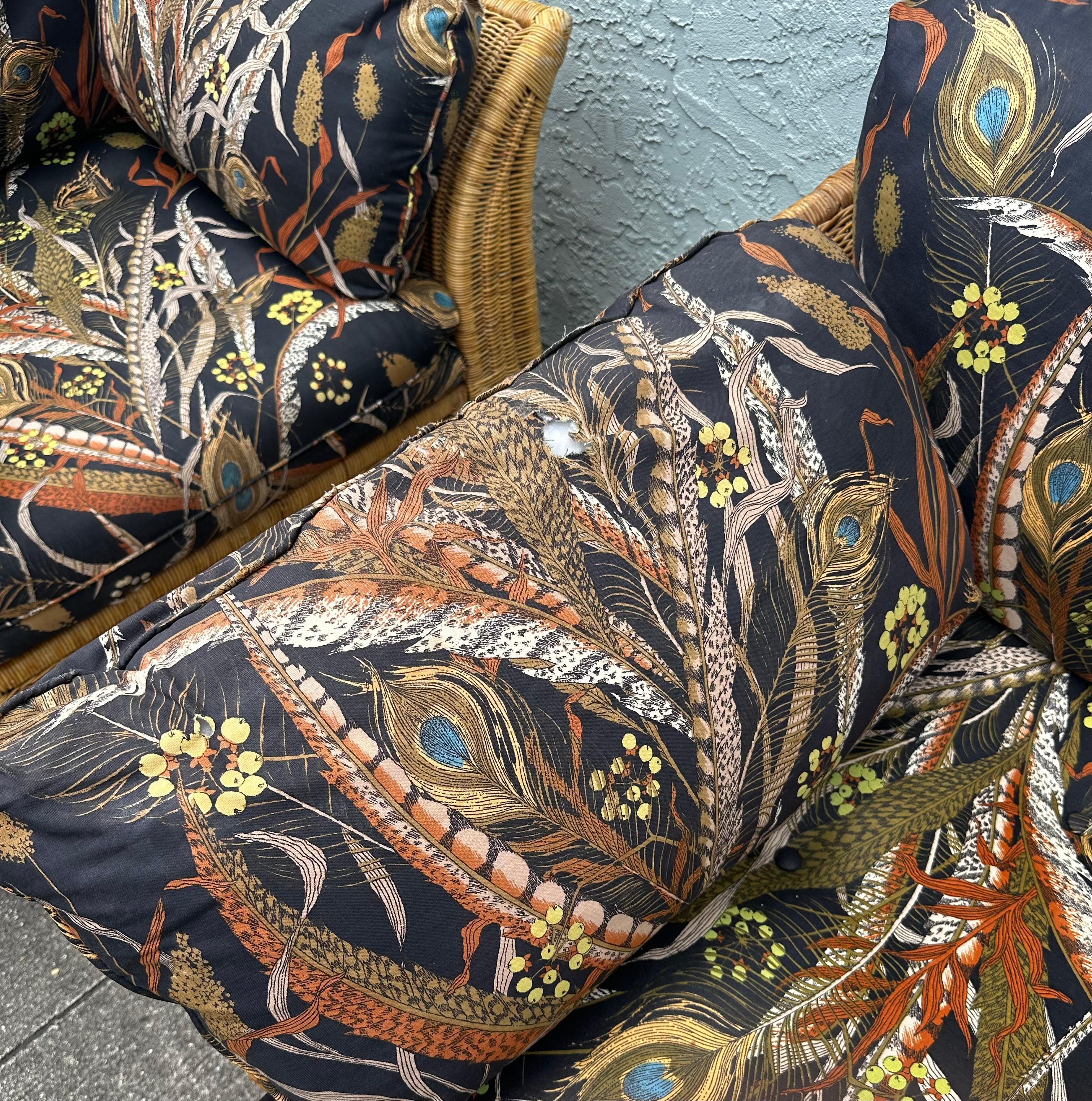 1970s Tropical Sculptural Finely Crafted Rattan Sofa For Sale 5