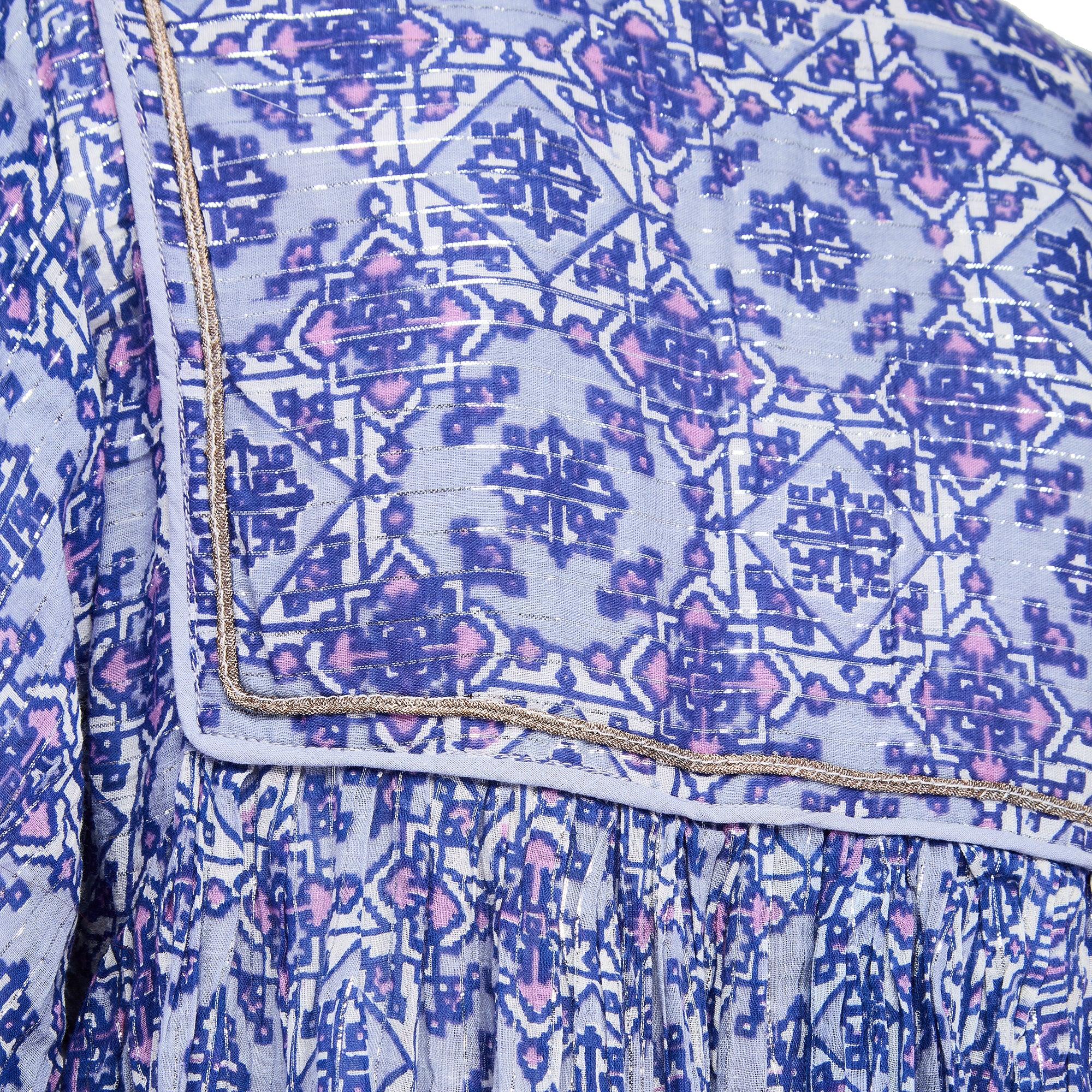 Robe indienne vintage en mousseline de coton à motif cachemire, années 1970 Excellent état - En vente à London, GB