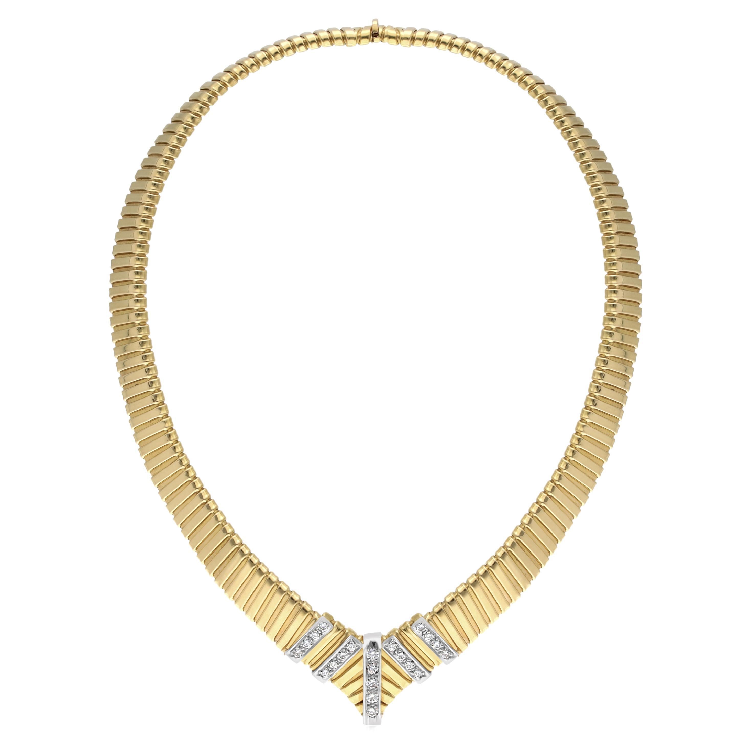 1970s Tubogas Necklace with Diamonds