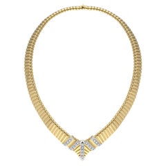 1970s Tubogas Necklace with Diamonds