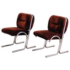 1970s Tubular Chrome Cantilever Armchairs by Douglas Furniture