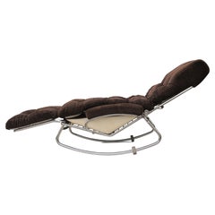 1970s Tubular Chrome Day Bed with Removable Footstool by Lama of France