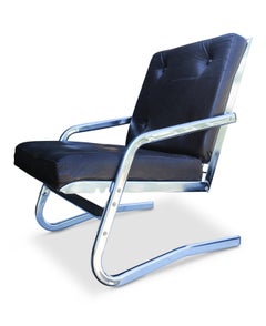1970's Tubular Chrome Framed Adjustable Cantilever Chair by Pierson of France