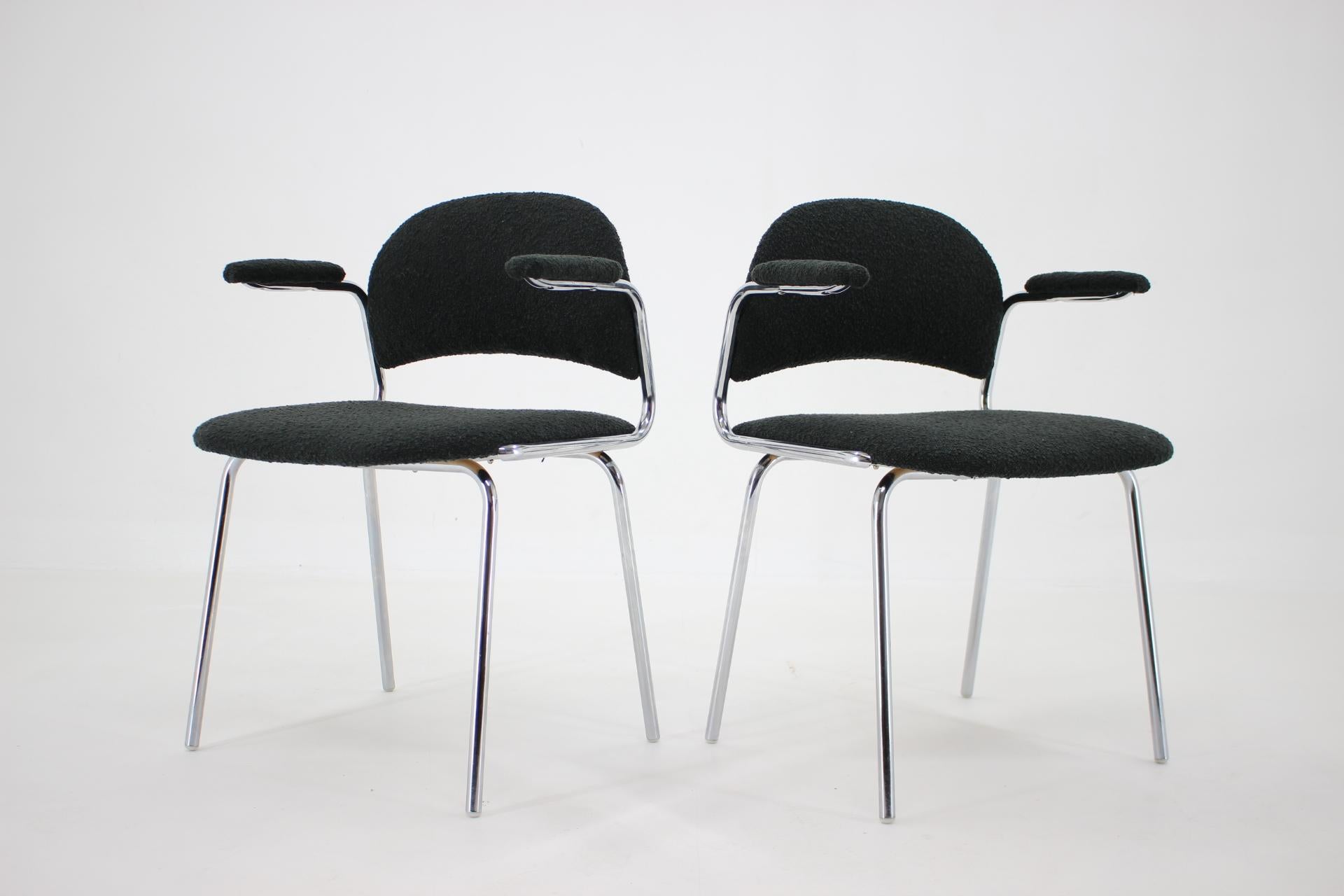 Mid-Century Modern 1970s Tubular Design Armchairs, Czechoslovakia For Sale