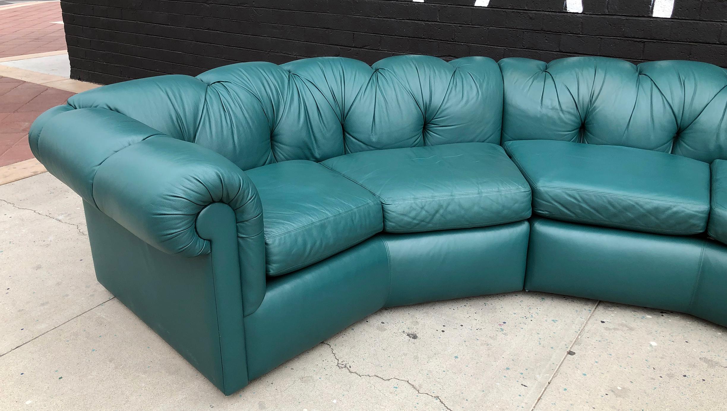 tufted leather sofa sectional