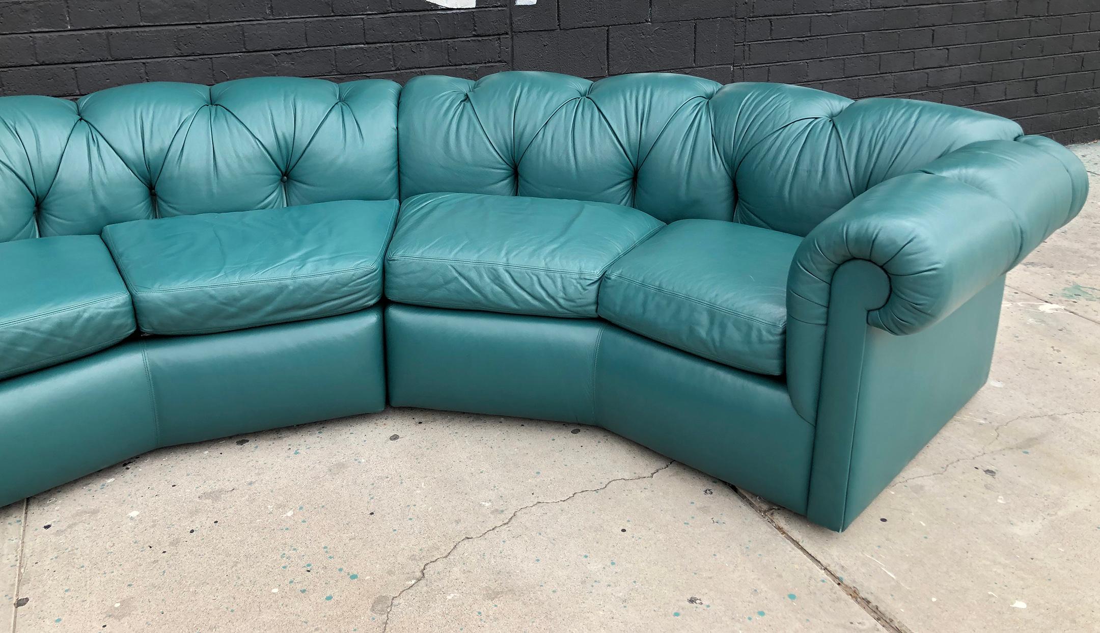circular leather sectional