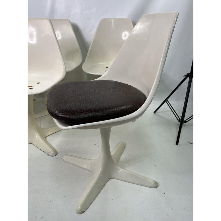 1970s Tulip Chairs by Burke, Set of 6 at 1stDibs
