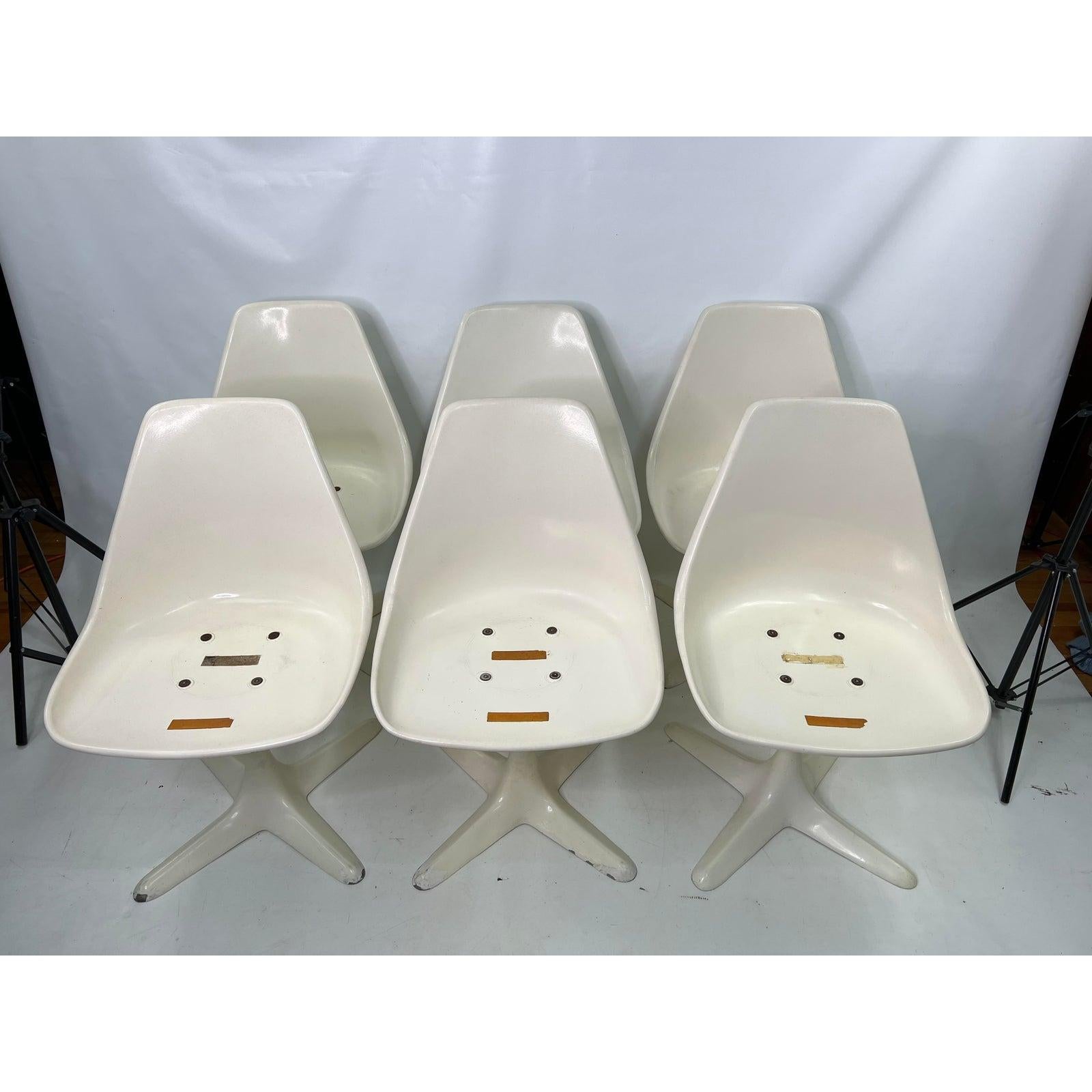 Mid-Century Modern 1970s Tulip Chairs by Burke, Set of 6