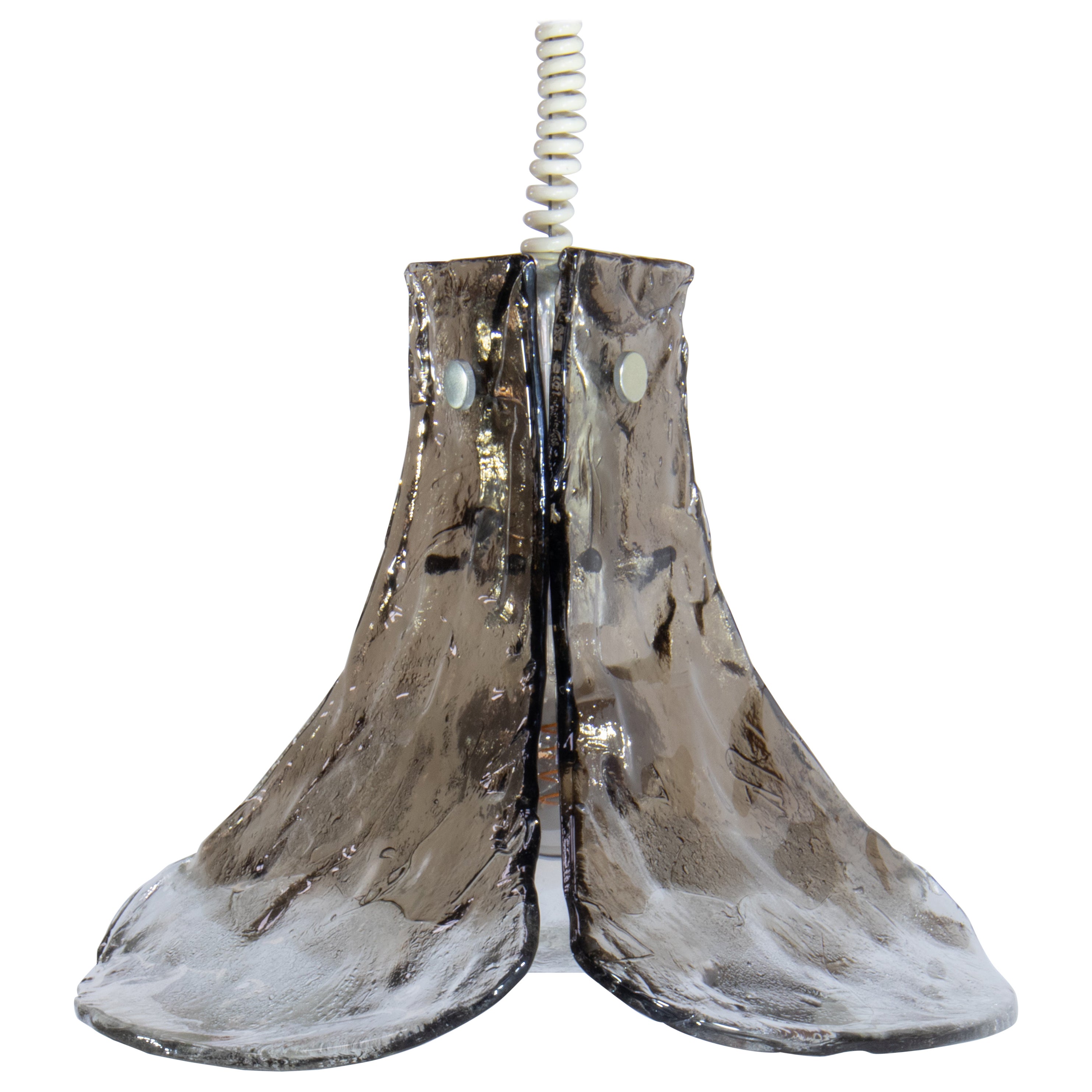 Lampada a sospensione in vetro di Murano Tulipano degli anni '70 di Carlo Nason per Mazzega