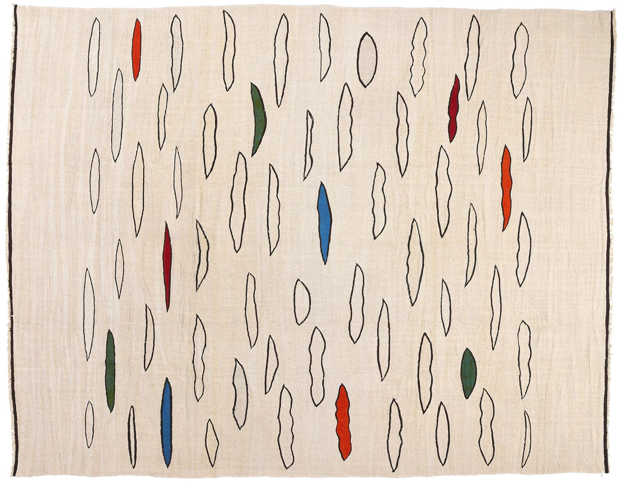 1970's Turkish Kilim Rug with Minimalist Style For Sale 3