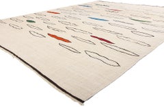 1970's Turkish Kilim Rug with Minimalist Style