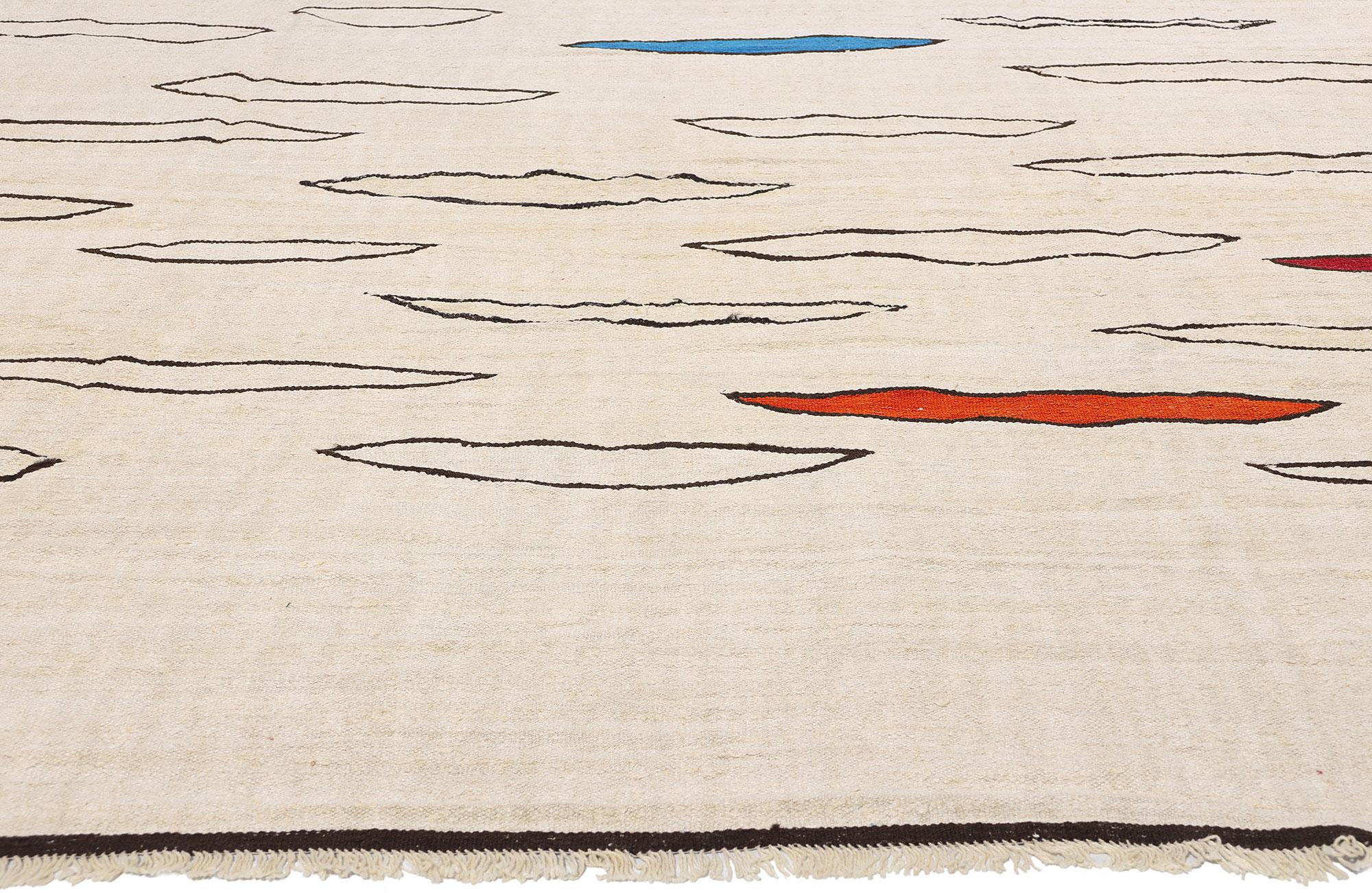 Hand-Woven 1970's Turkish Kilim Rug with Minimalist Style For Sale