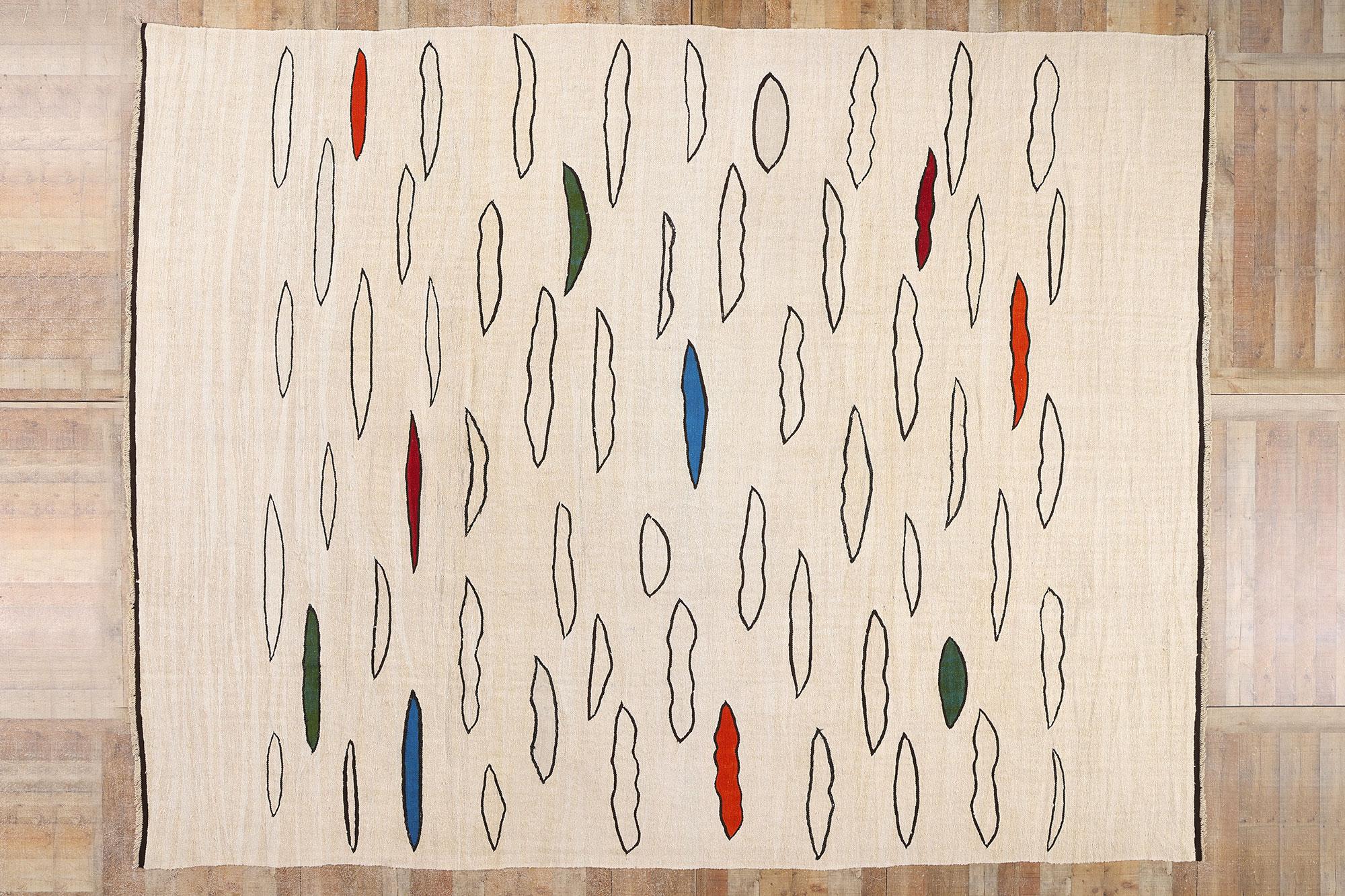 1970's Turkish Kilim Rug with Minimalist Style For Sale 2