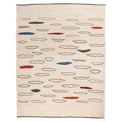 1970's Turkish Kilim Rug with Minimalist Style