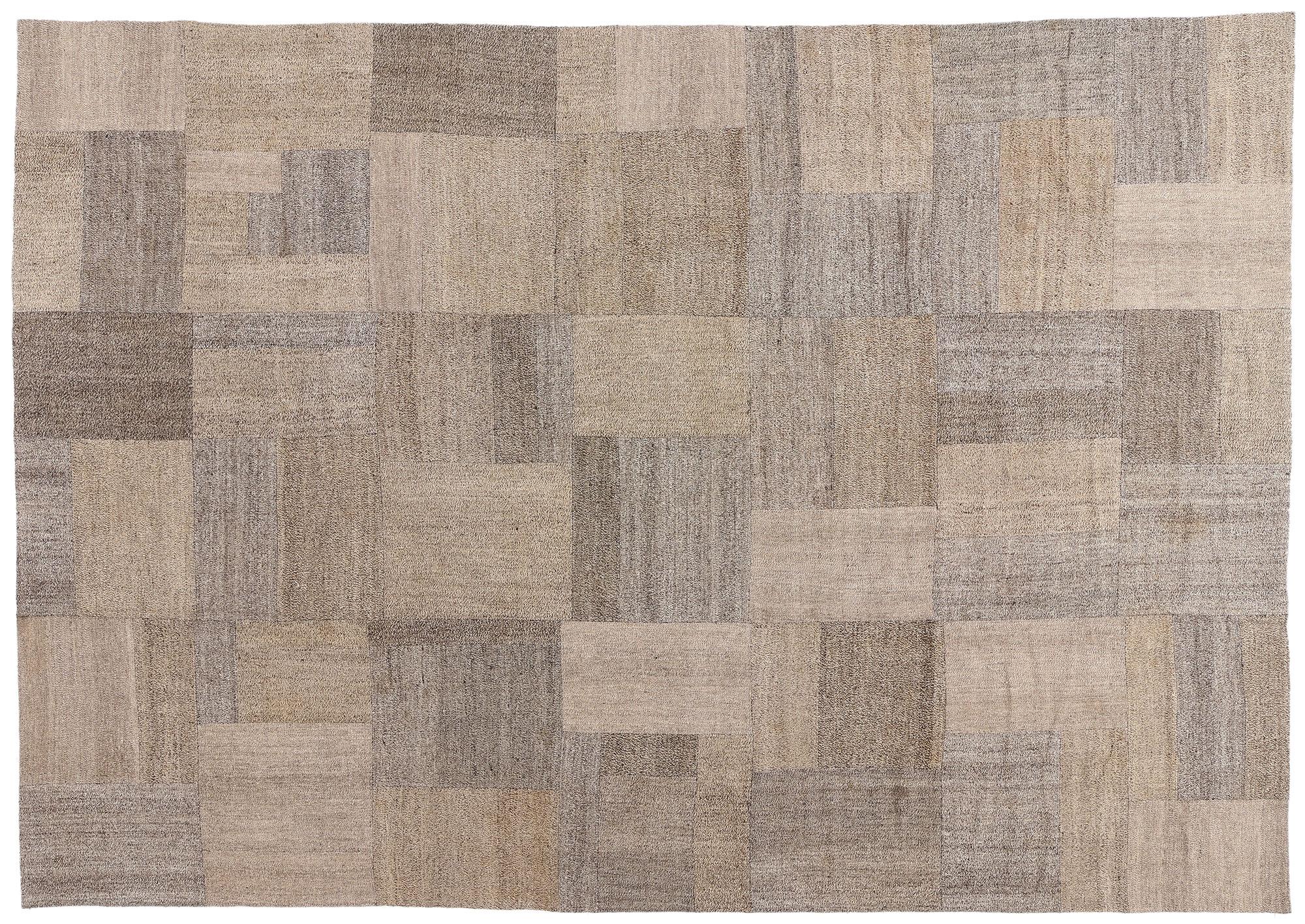 1970's Turkish Patchwork Kilim Carpet with Modern Style For Sale 4