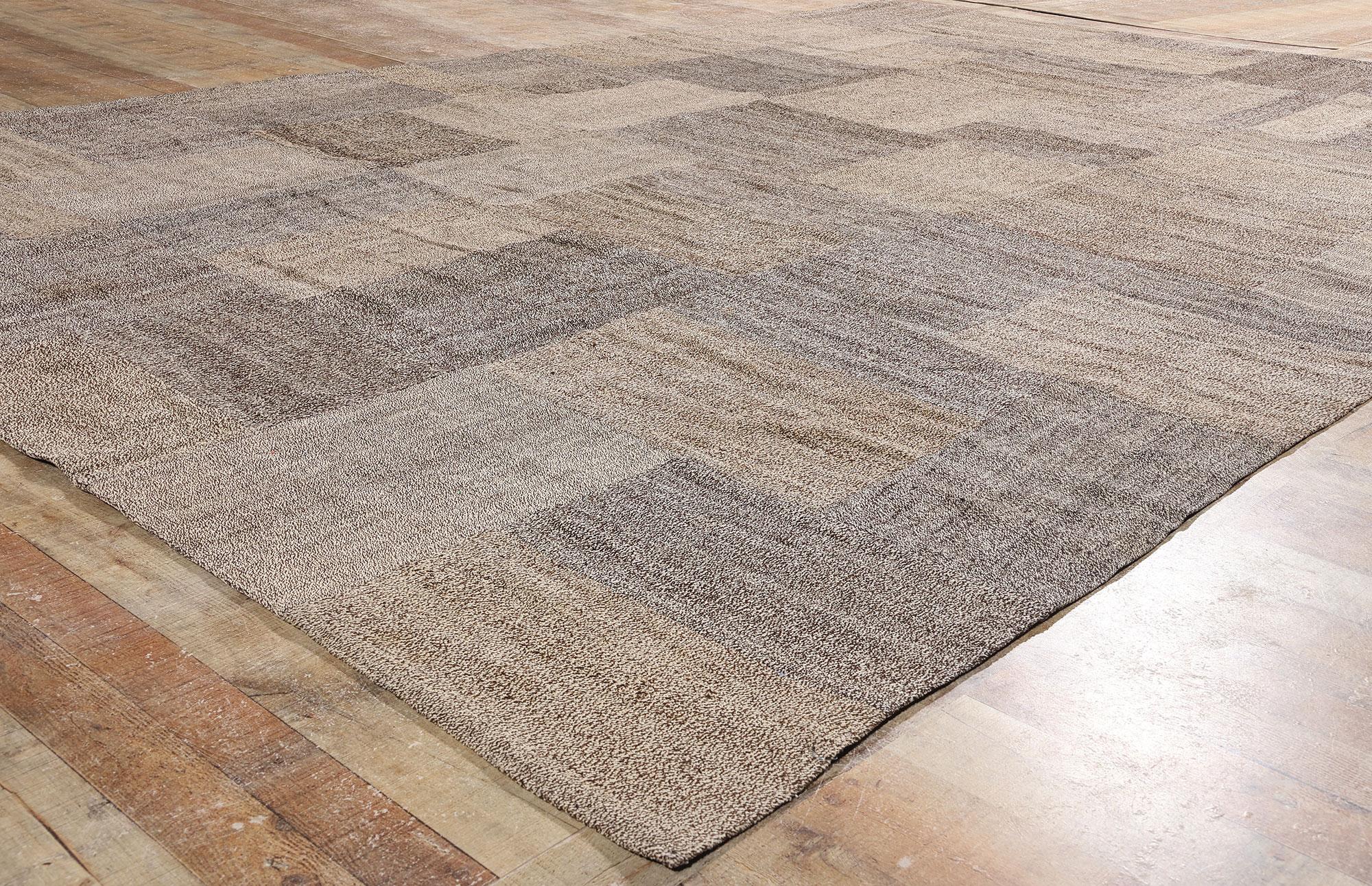 1970's Turkish Patchwork Kilim Carpet with Modern Style For Sale 1