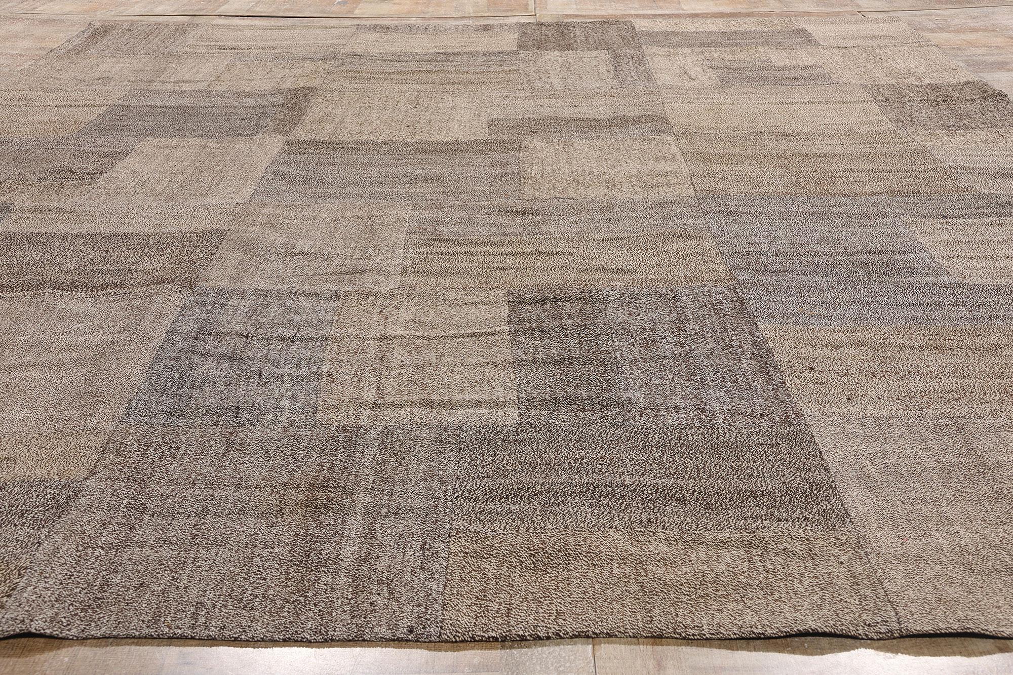 1970's Turkish Patchwork Kilim Carpet with Modern Style For Sale 2