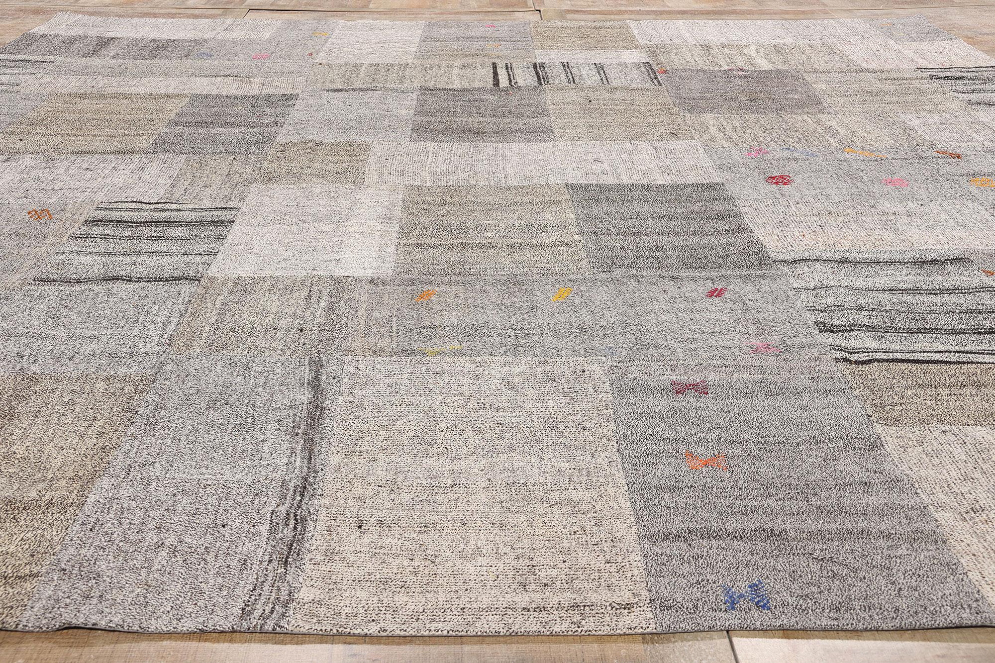 1970's Turkish Patchwork Kilim Rug with Modern Style For Sale 1