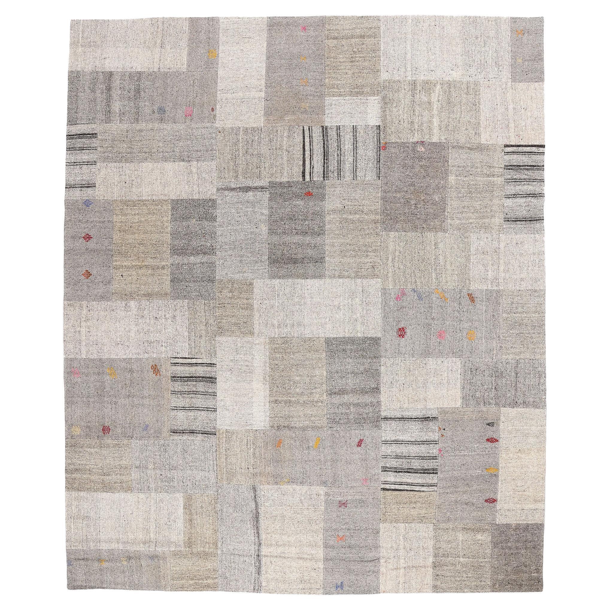 Rug & Kilim turco patchwork degli anni '70 con stile moderno