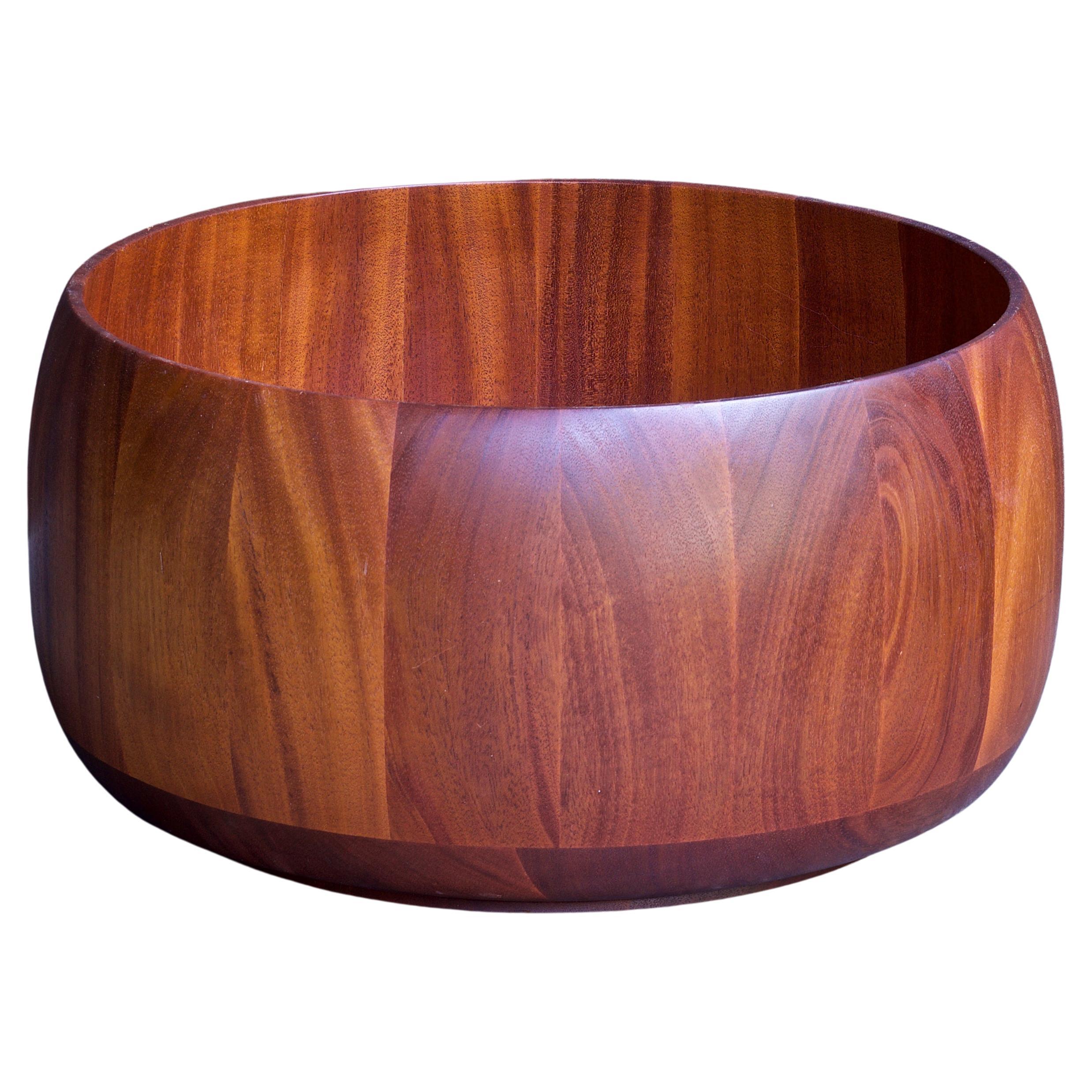 Jardinière en bois tourné des années 1970 Mid-Century XL Bowl Craftsman John Crouse Wolcott Ny en vente