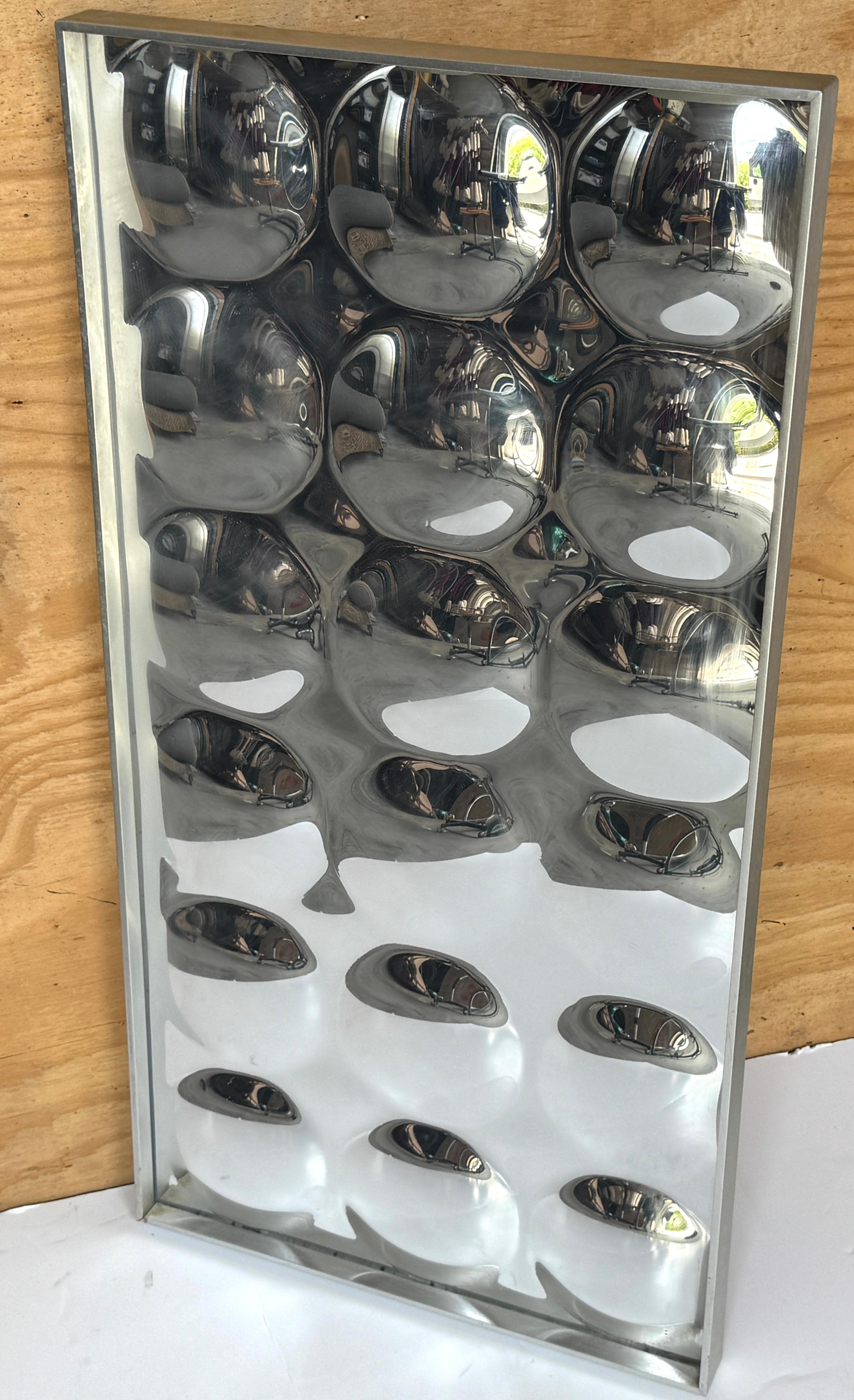 Late 20th Century 1970s Turner Bubble Mirror in Chrome-Finished Acrylic and Aluminum Frame For Sale
