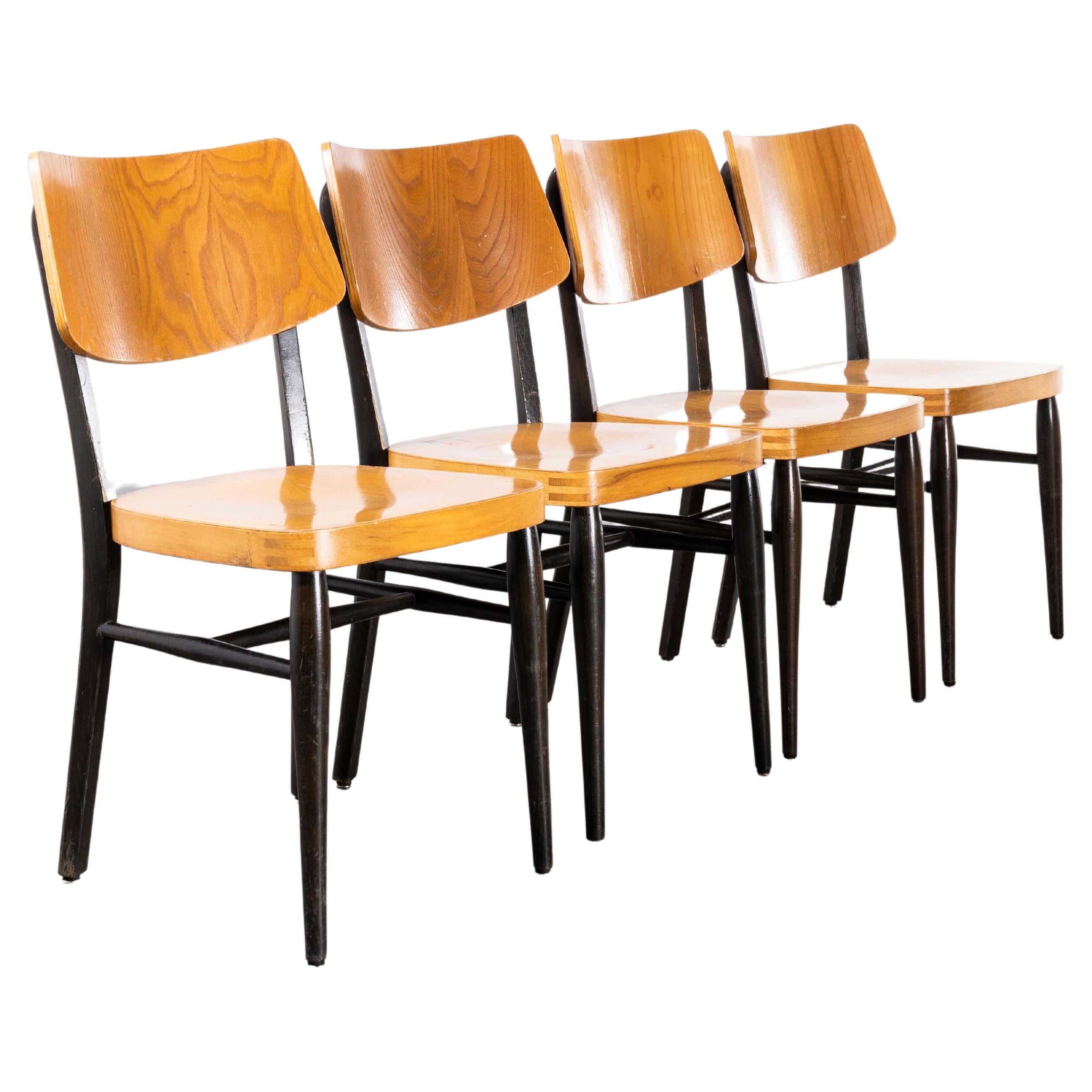 1970s Two Tone Saddle Back Dining Chair, Set of Four For Sale