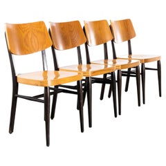 Retro 1970s Two Tone Saddle Back Dining Chair, Set of Four