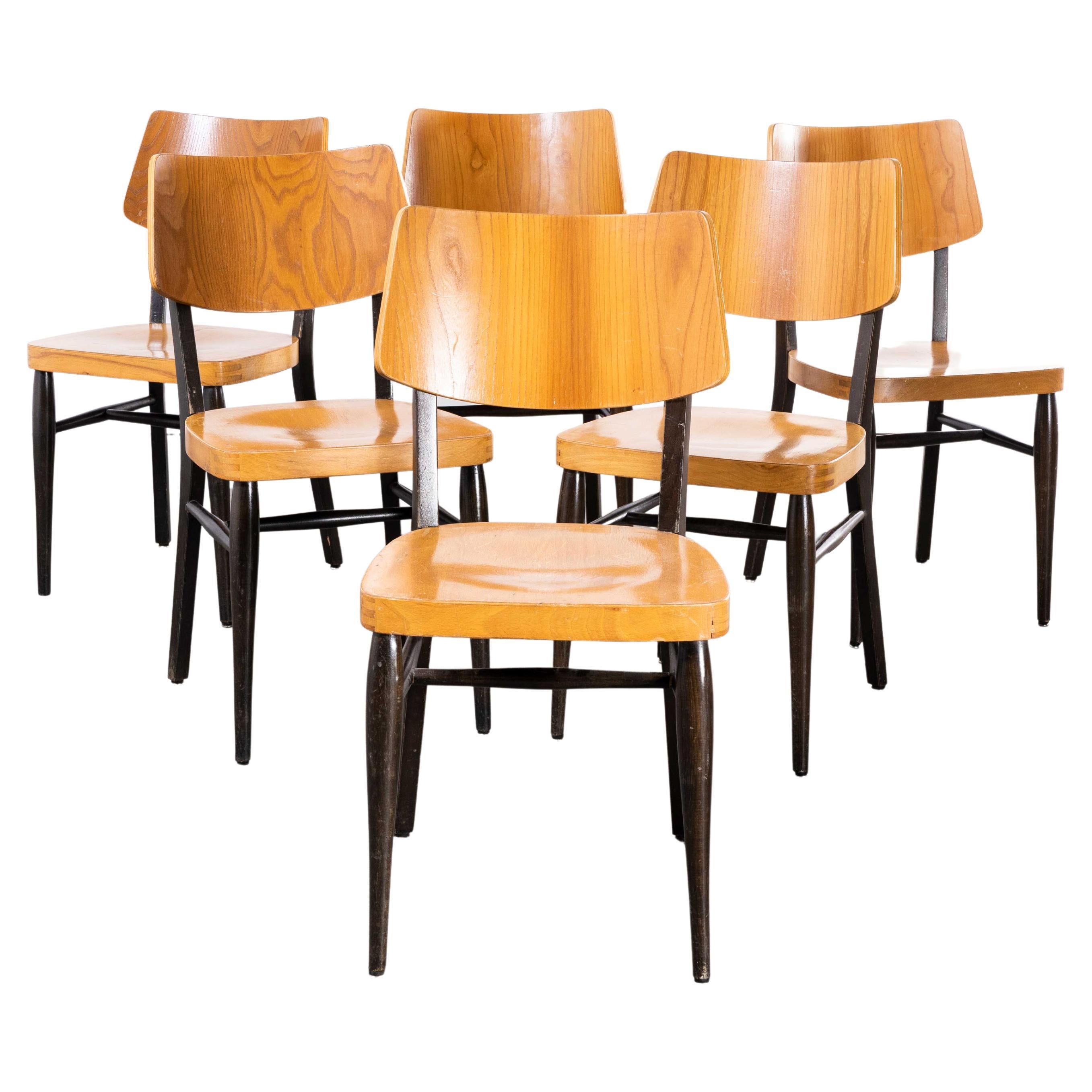 1970s Two Tone Saddle Back Dining Chair, Set of Six For Sale