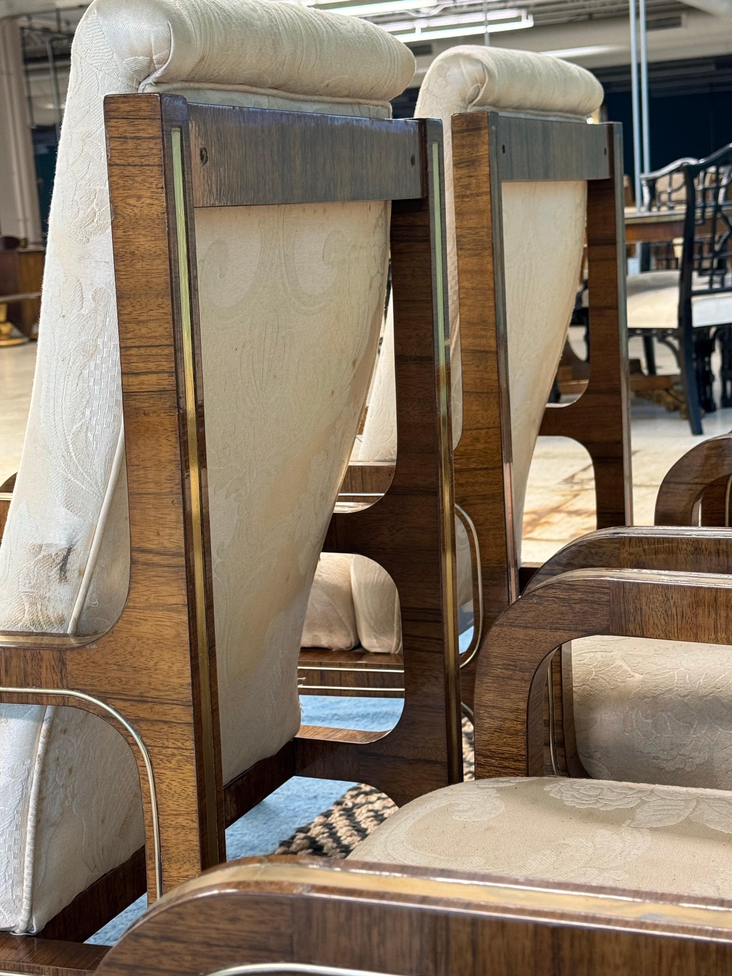 Sedie da pranzo in impiallacciatura di ebano di Mastercraft degli anni '70 - Set di 8 sedie in vendita 3