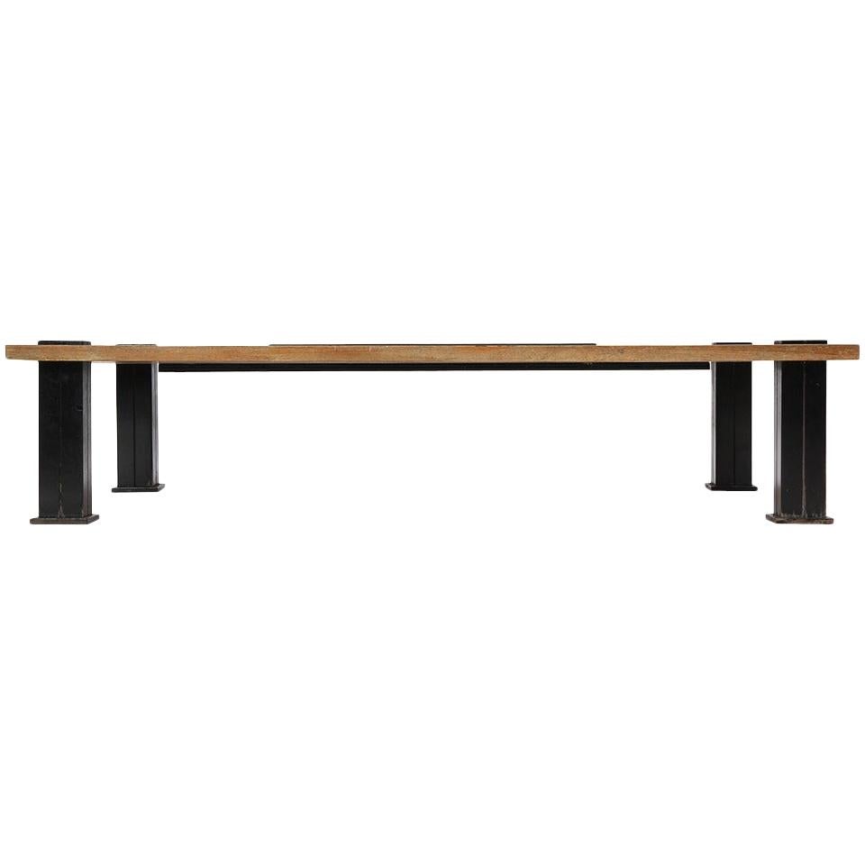 1970s Unattributed Teak and Slate Low Table of Secessionist Influence For Sale